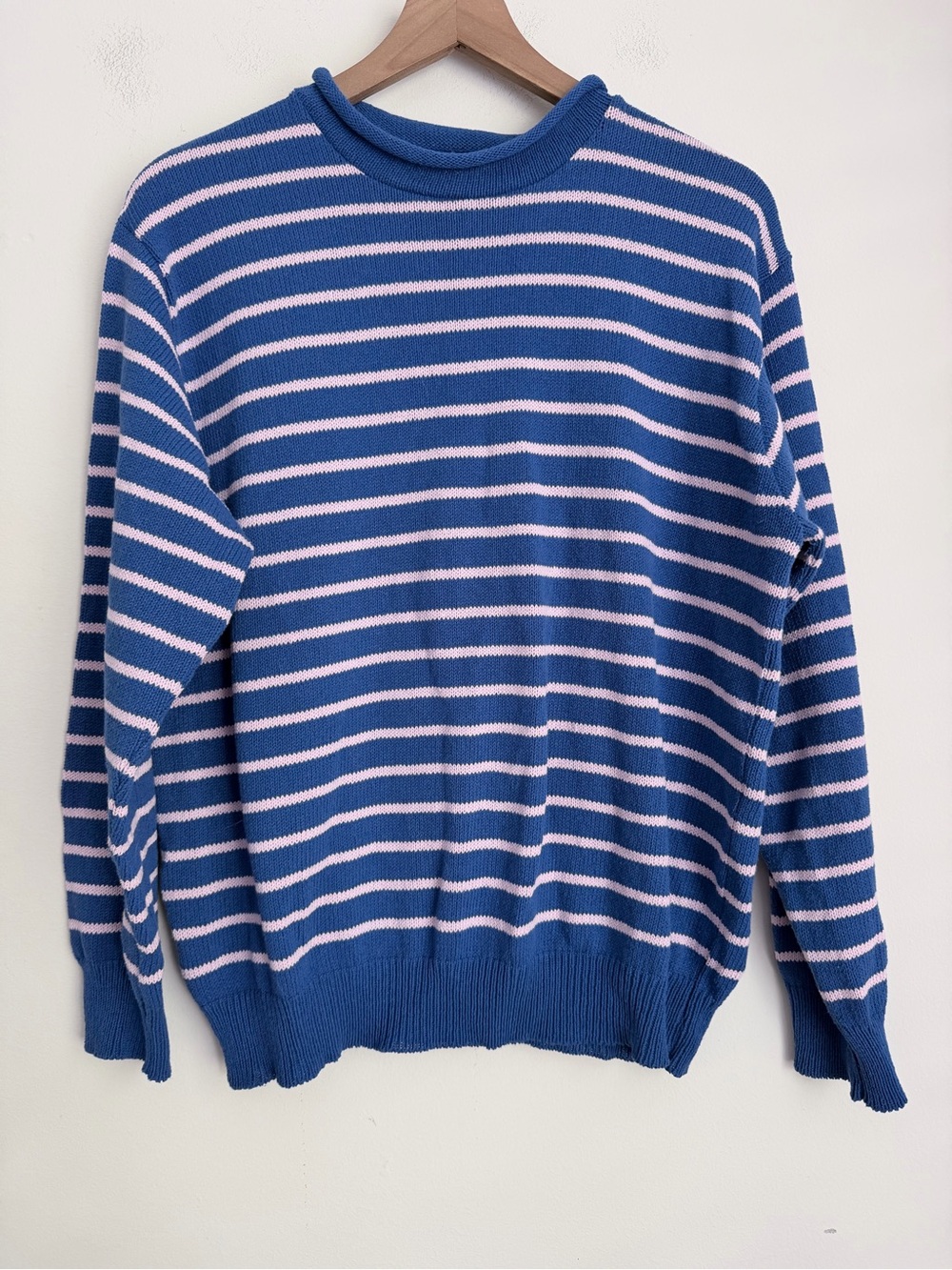 Kiel James Patrick Women’s blue pink Stripes Rollneck Sweater Size XL